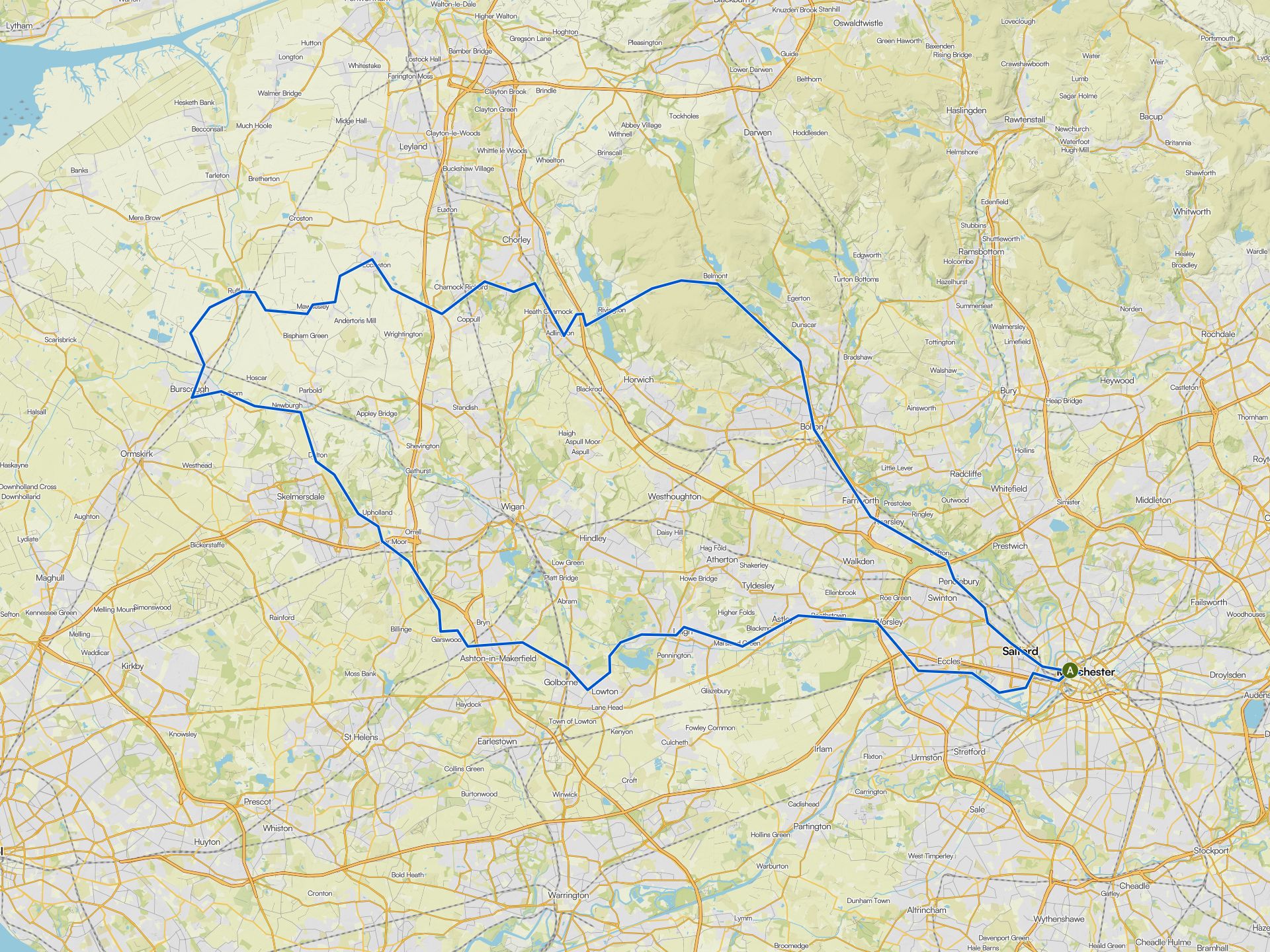 The best road cycling routes around Greater Manchester | Komoot